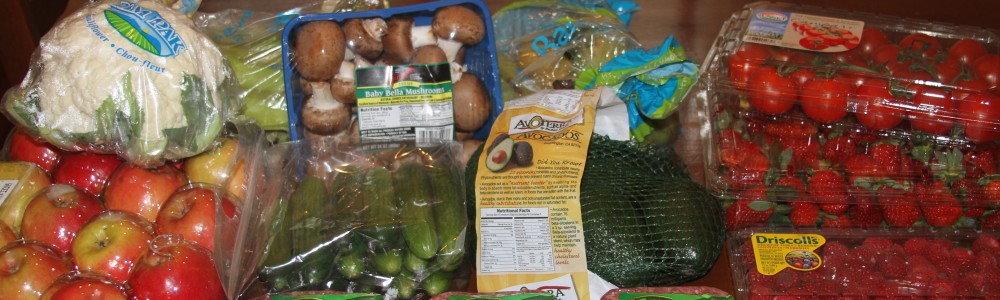 Veggies, fruit and organic ground beef from Costco
