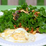 Paleo kale andouille salad