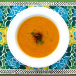 Banana squash soup in bowl lighter