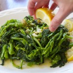 paleo sauteed rapini with garlic, pepper and lemon