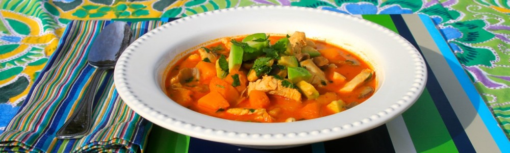 thai curry with squash and avocado - header