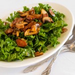 Kale Salad with Warm Andouille Sausage Dressing