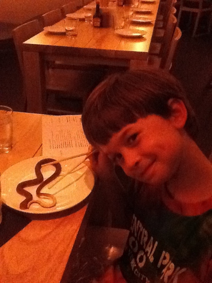 snake at Ma Peche restaurant