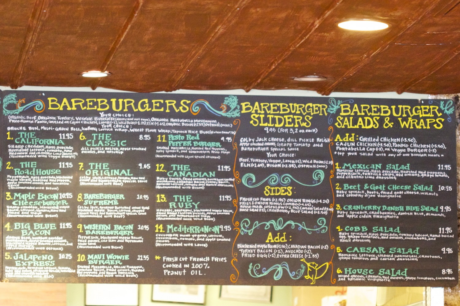 bareburger wall menu - Paleo Spirit