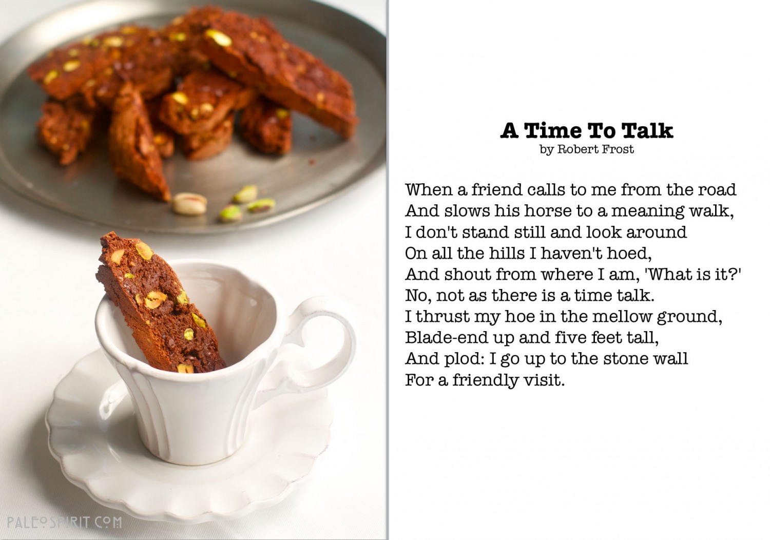 Biscotti and poem Paleo Spirit