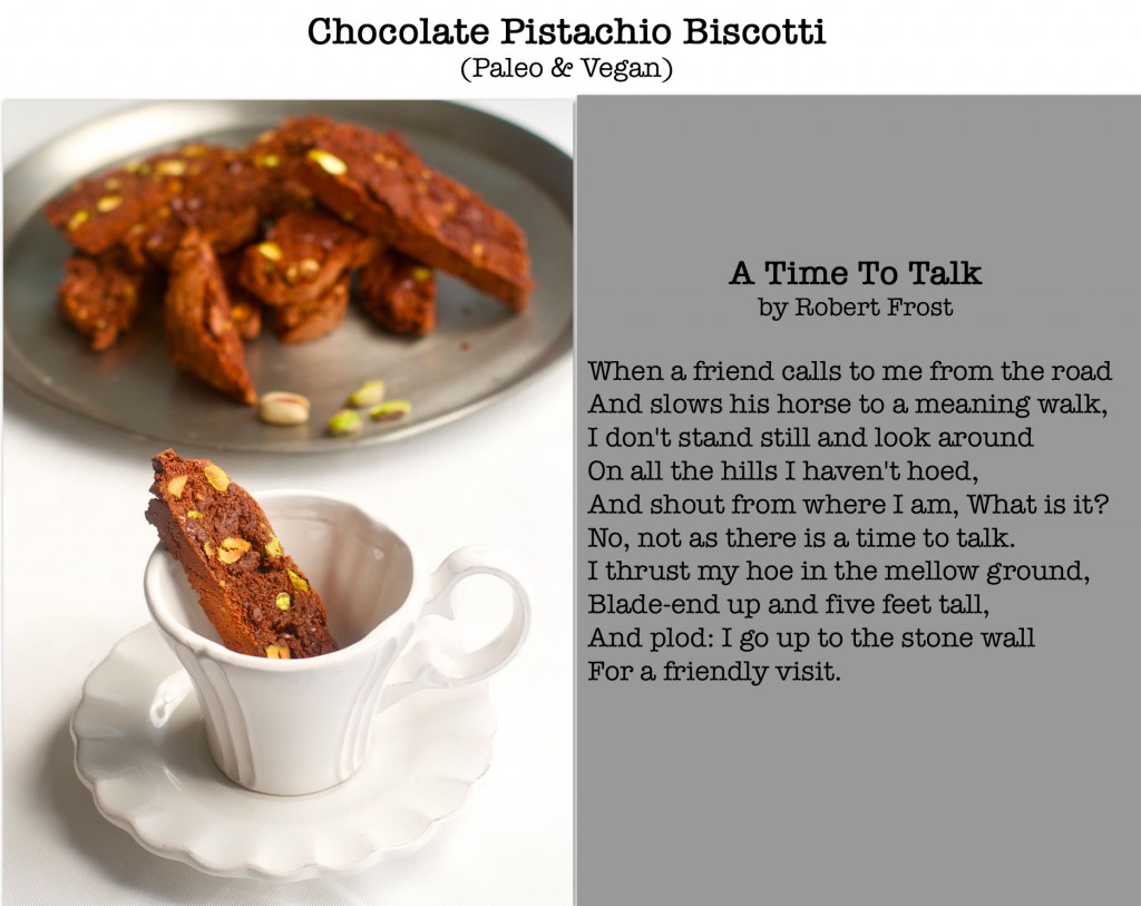 Paleo Chocolate Pistachio Biscotti: PaleoSpirit.com
