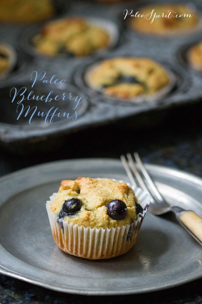 Paleo Blueberry Muffins Recipe #paleo #glutenfree #dairyfree #blueberrymuffins #paleobreakfast