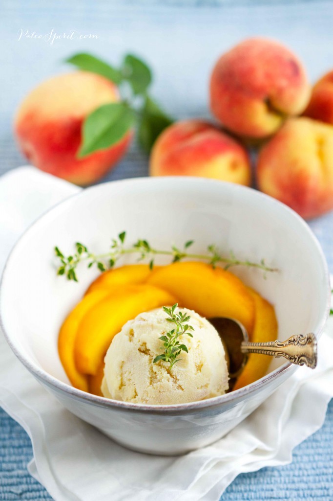 Paleo Peach Ice Cream with Lemon Thyme | Paleo Spirit